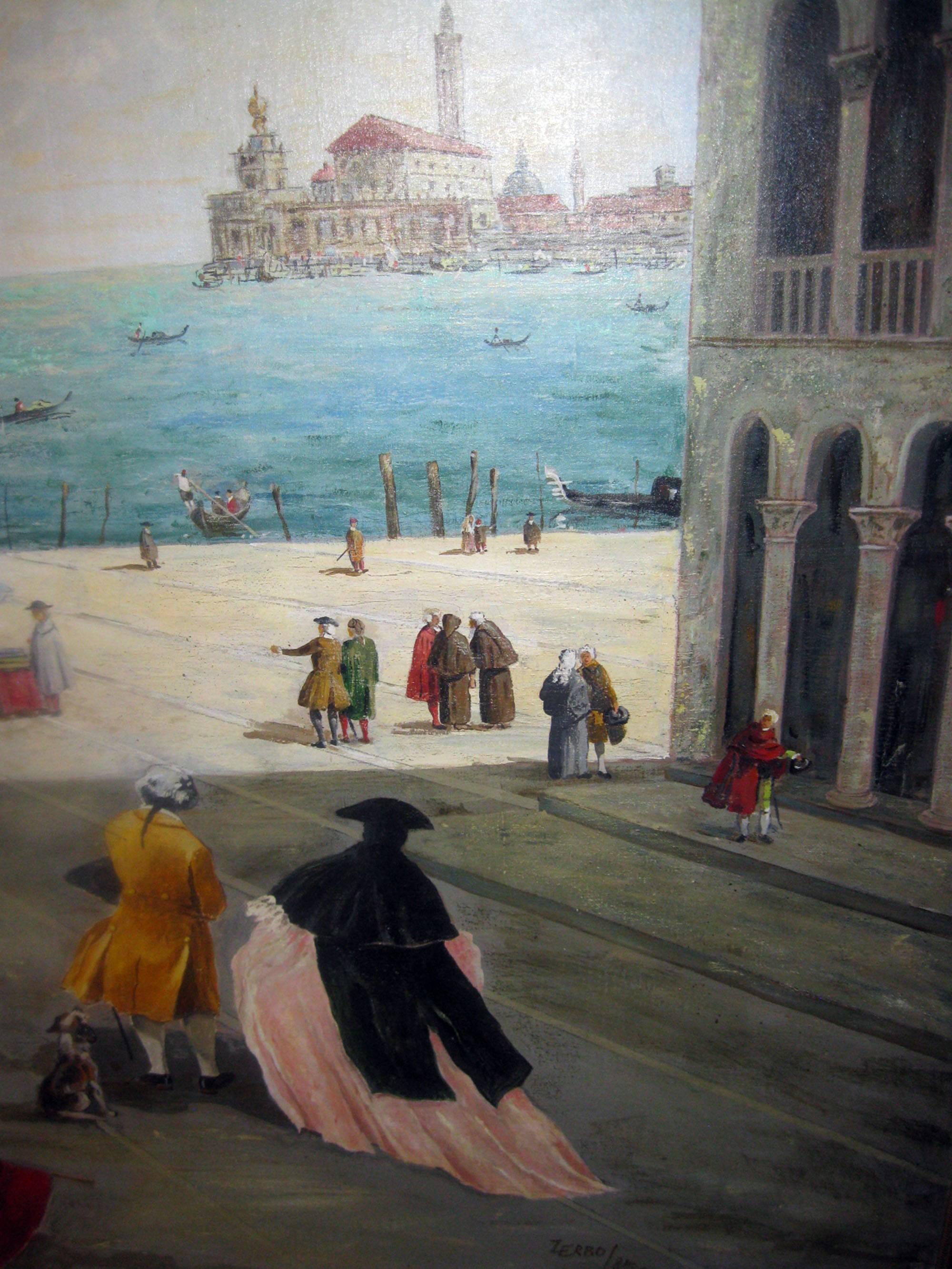 Canvas San Marco Piazza Large Oil Painting by Valerio Zerbo