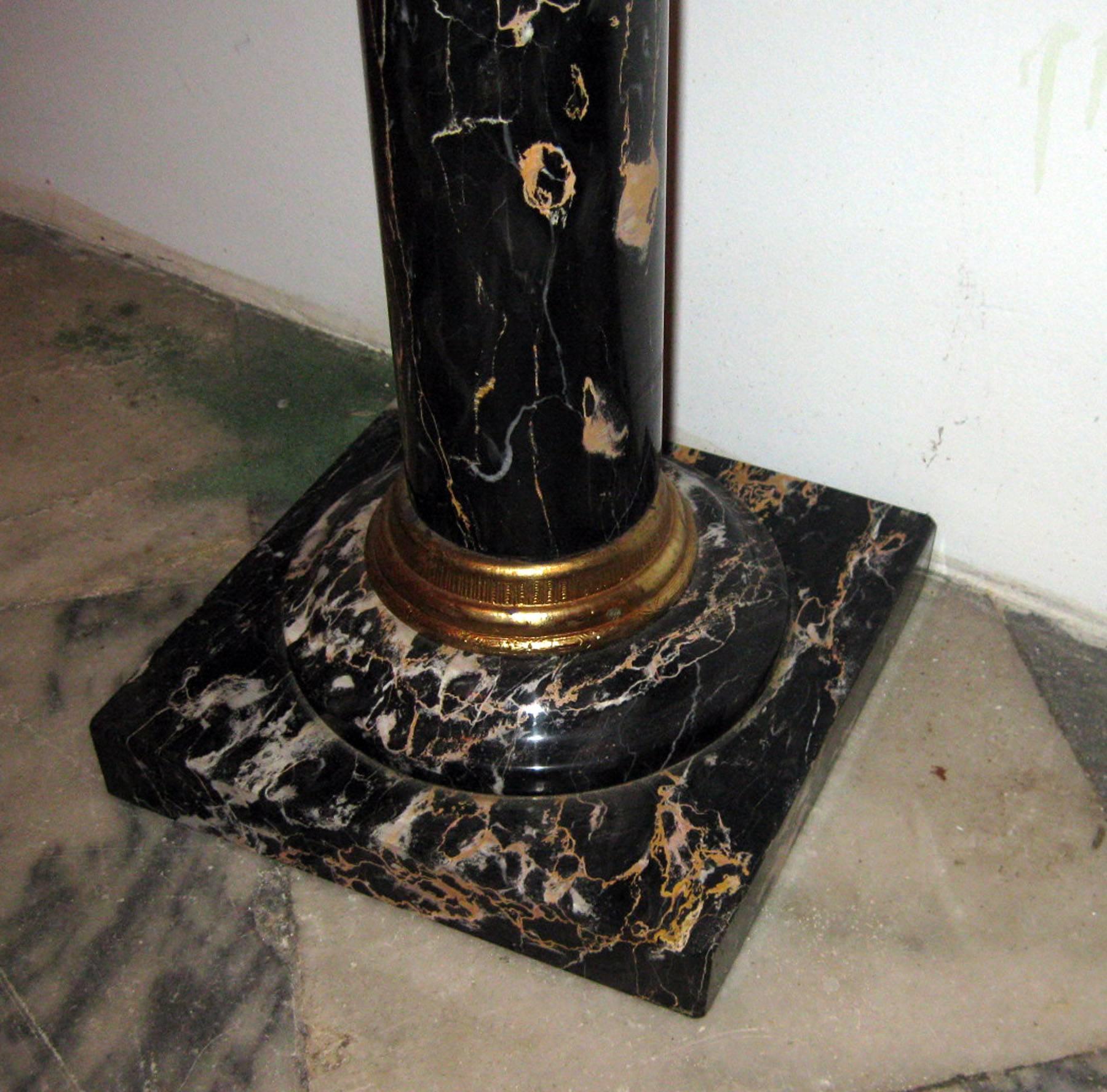 19th century Doré Bronze and Marble French Pedestal For Sale 3