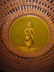 Adam Style Painted Satinwood Triple Chair Caned Back Bench Settee