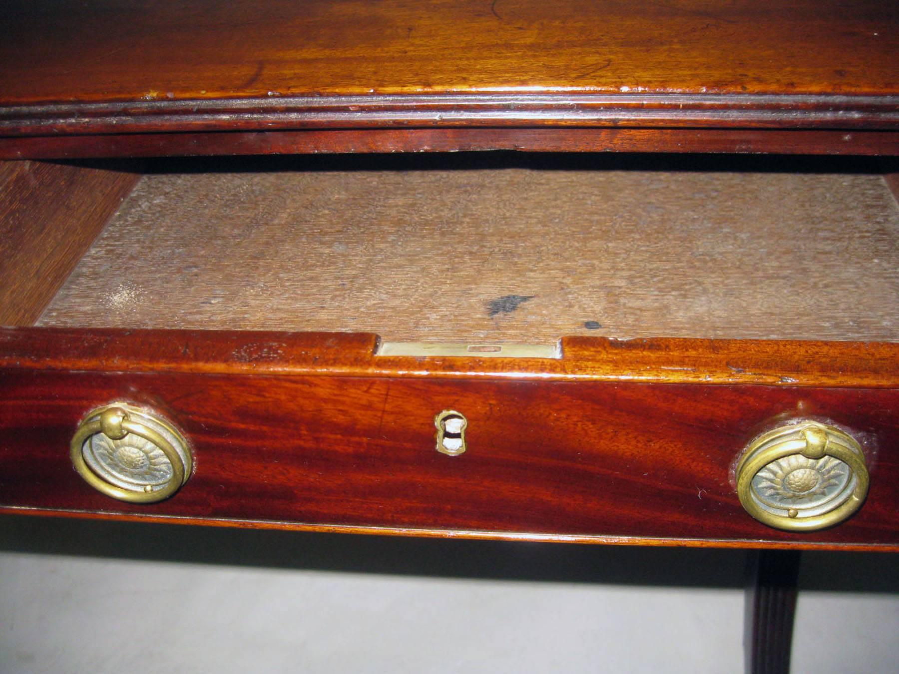 Brass 19th century Mahogany Regency Sofa Table For Sale