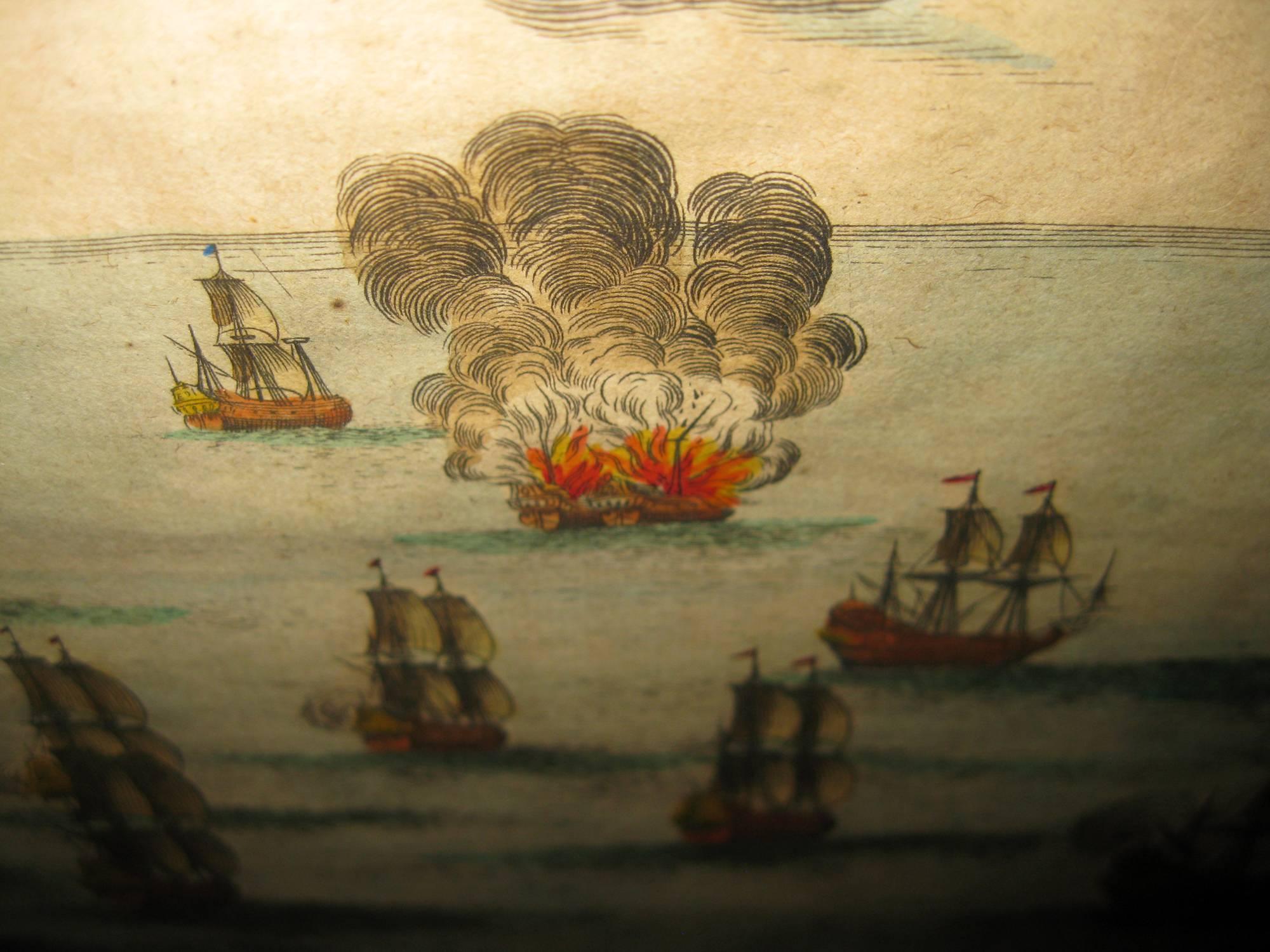 Set handkolorierte nautische Gravuren aus dem 18. Jahrhundert (18. Jahrhundert und früher) im Angebot