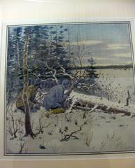 A. B. Frost Framed Sporting Print "Caribou Hunting" Harper's Weekly