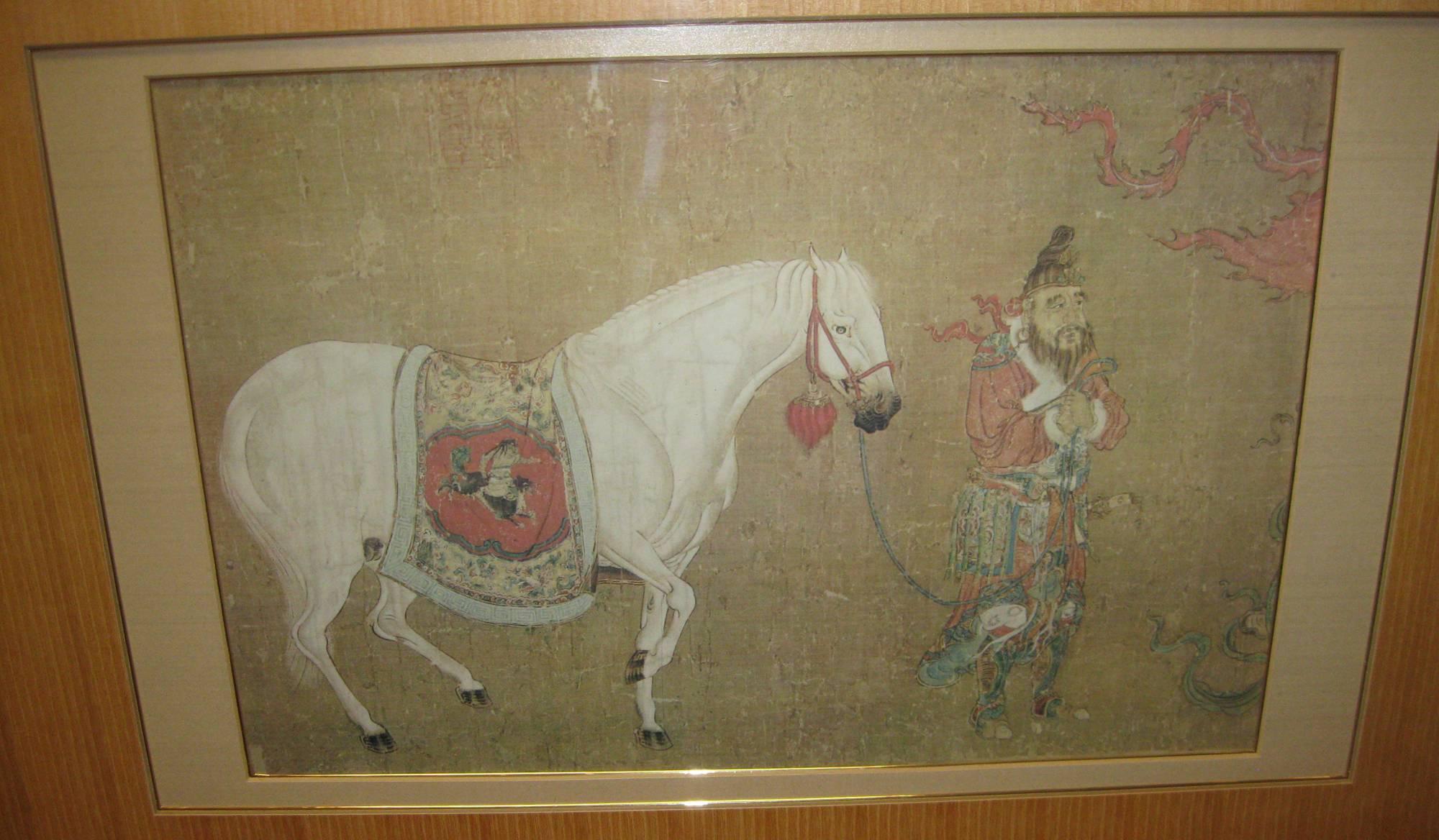 Linen Chinese Framed Print of Tang Dynasty Painting