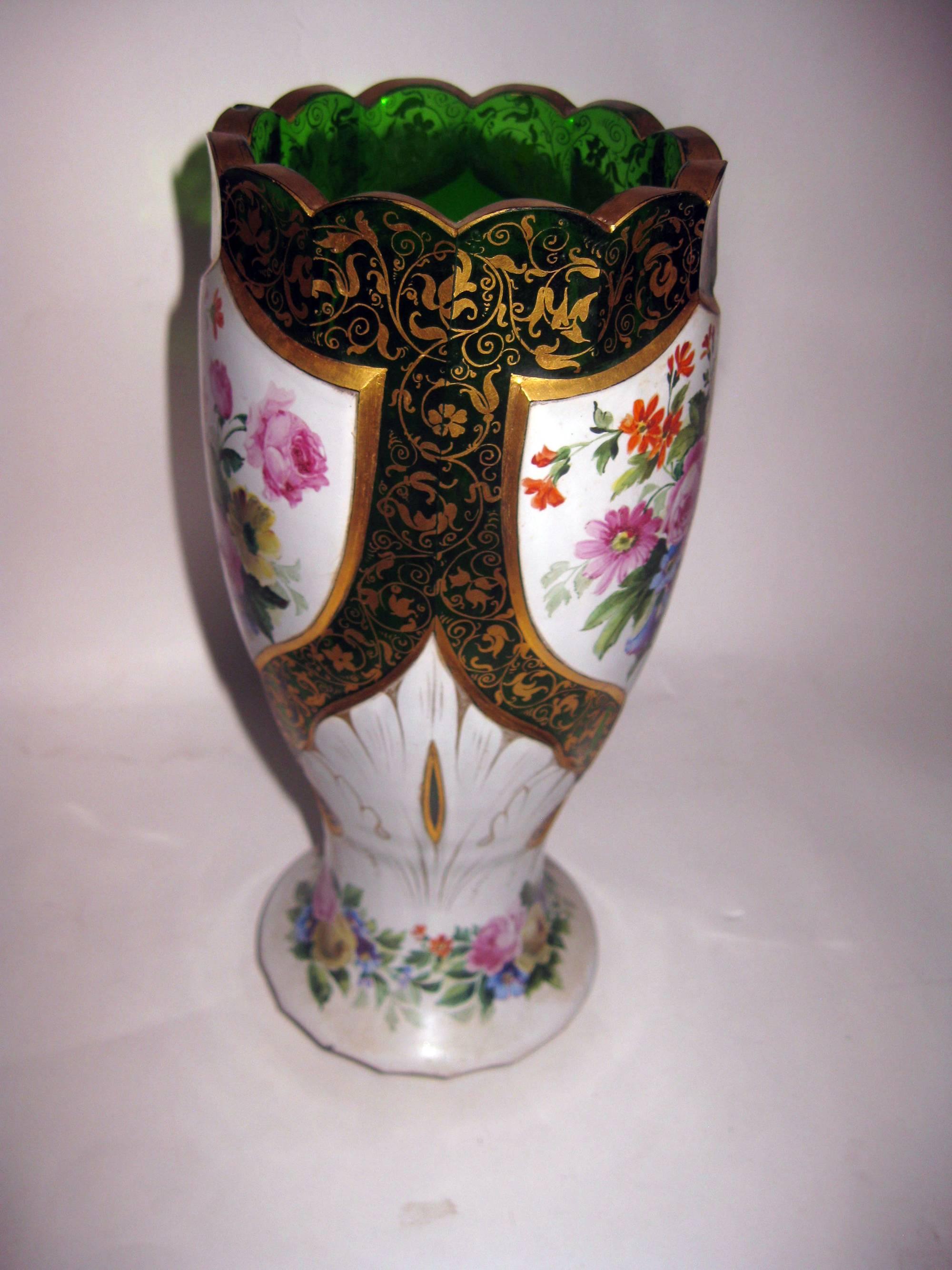 bohemian moser glass vase