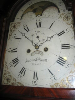 American Federal Mahogany Tall Case Clock, David Weatherly, Philadelphia