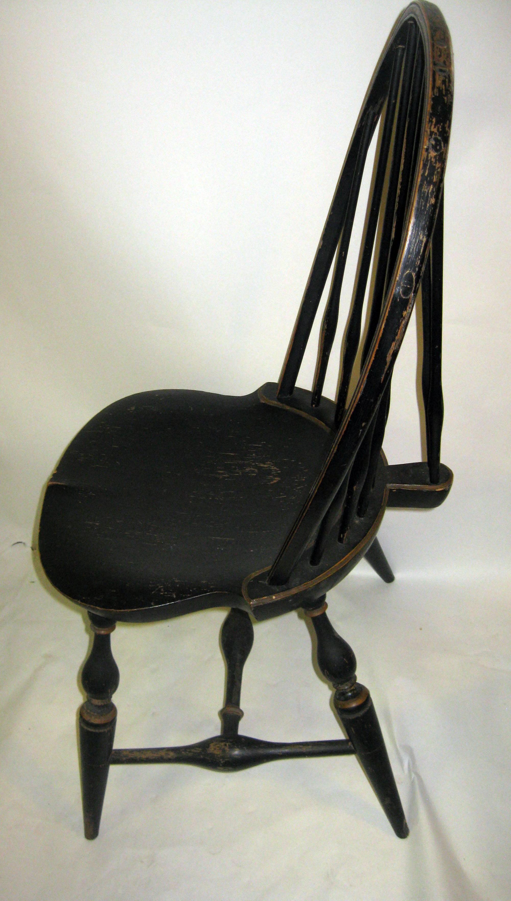 Maple 19th Century Set of Eight American Windsor Chairs with Original Paint