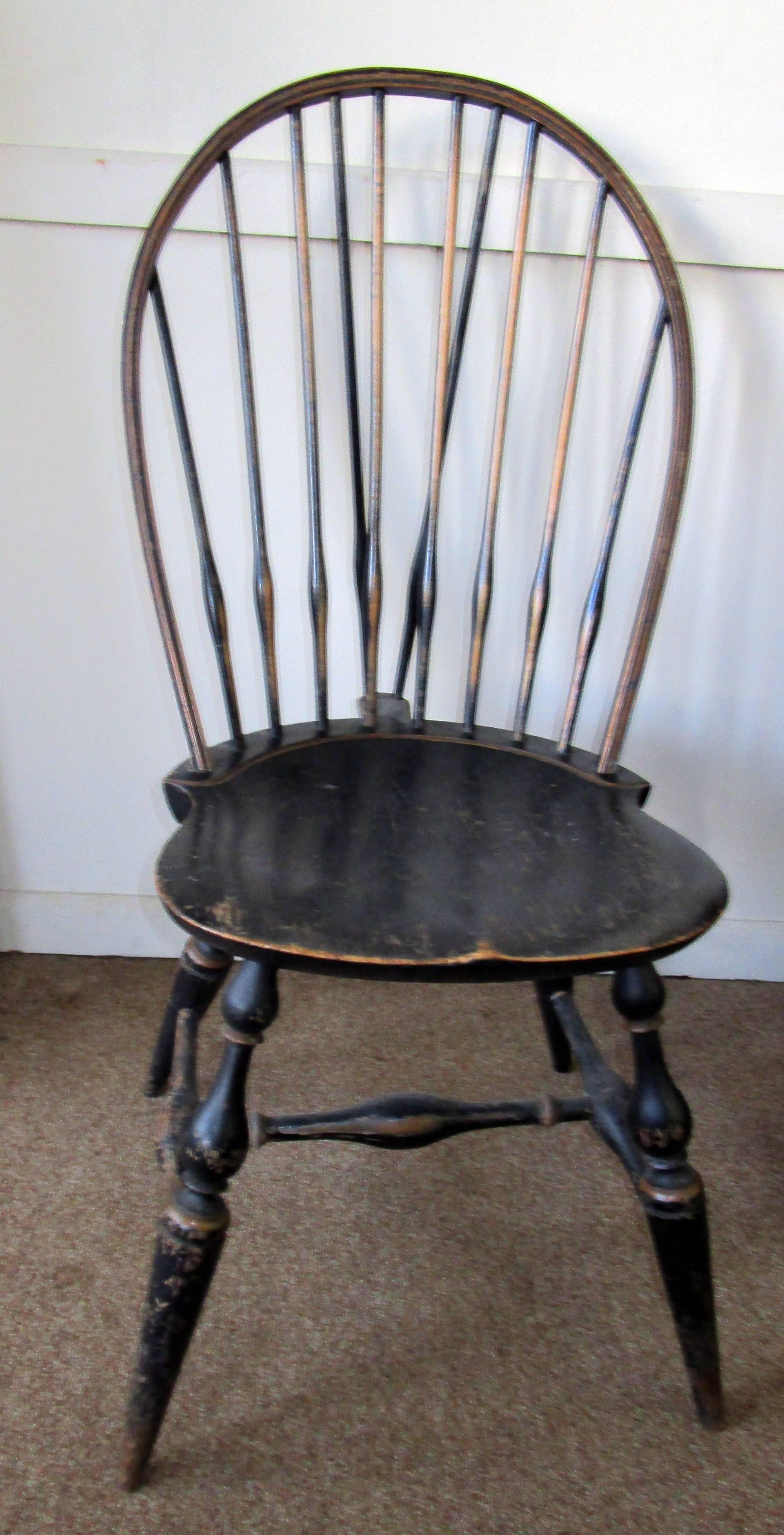 19th Century Set of Eight American Windsor Chairs with Original Paint 8