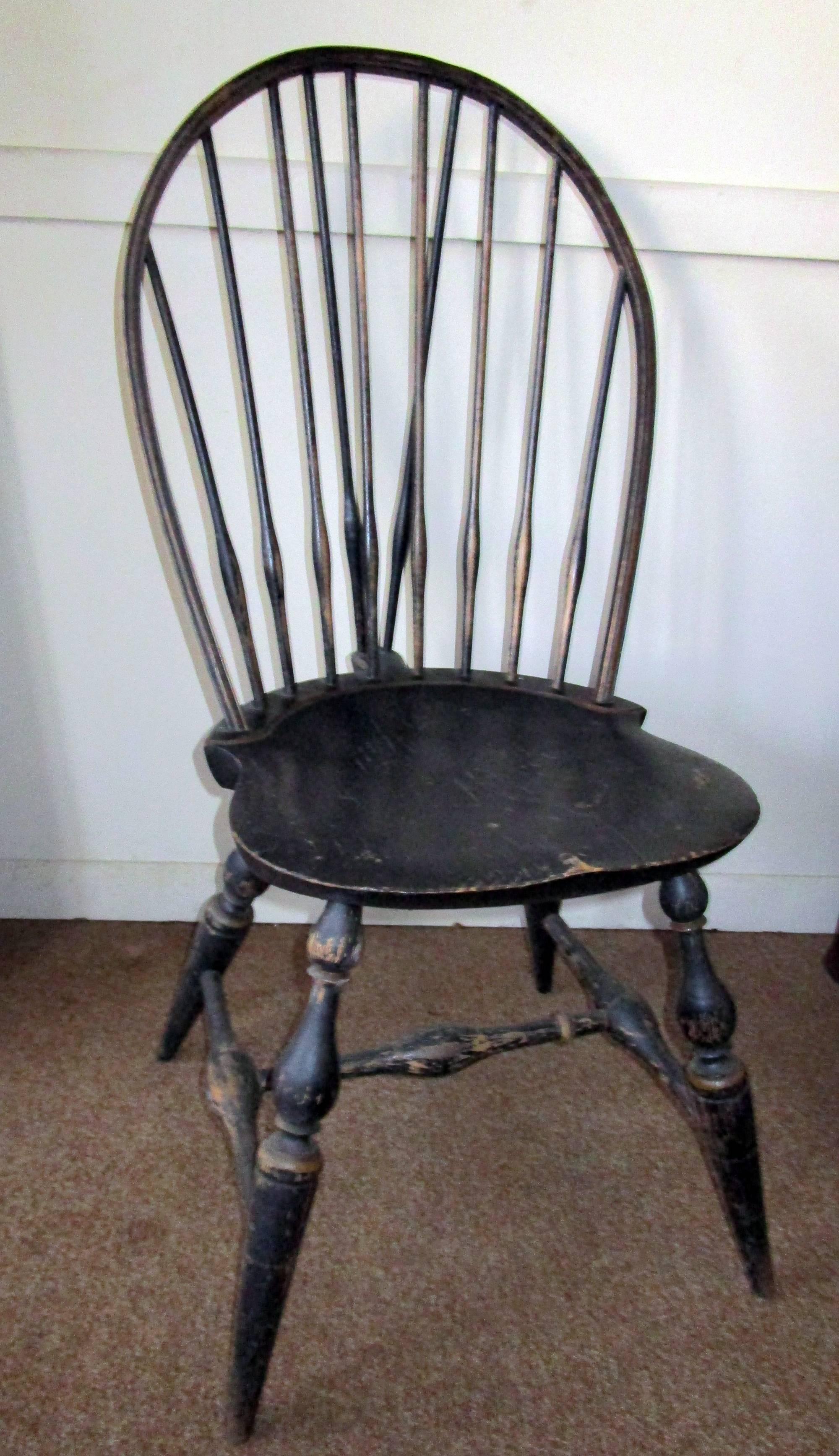 19th Century Set of Eight American Windsor Chairs with Original Paint 9