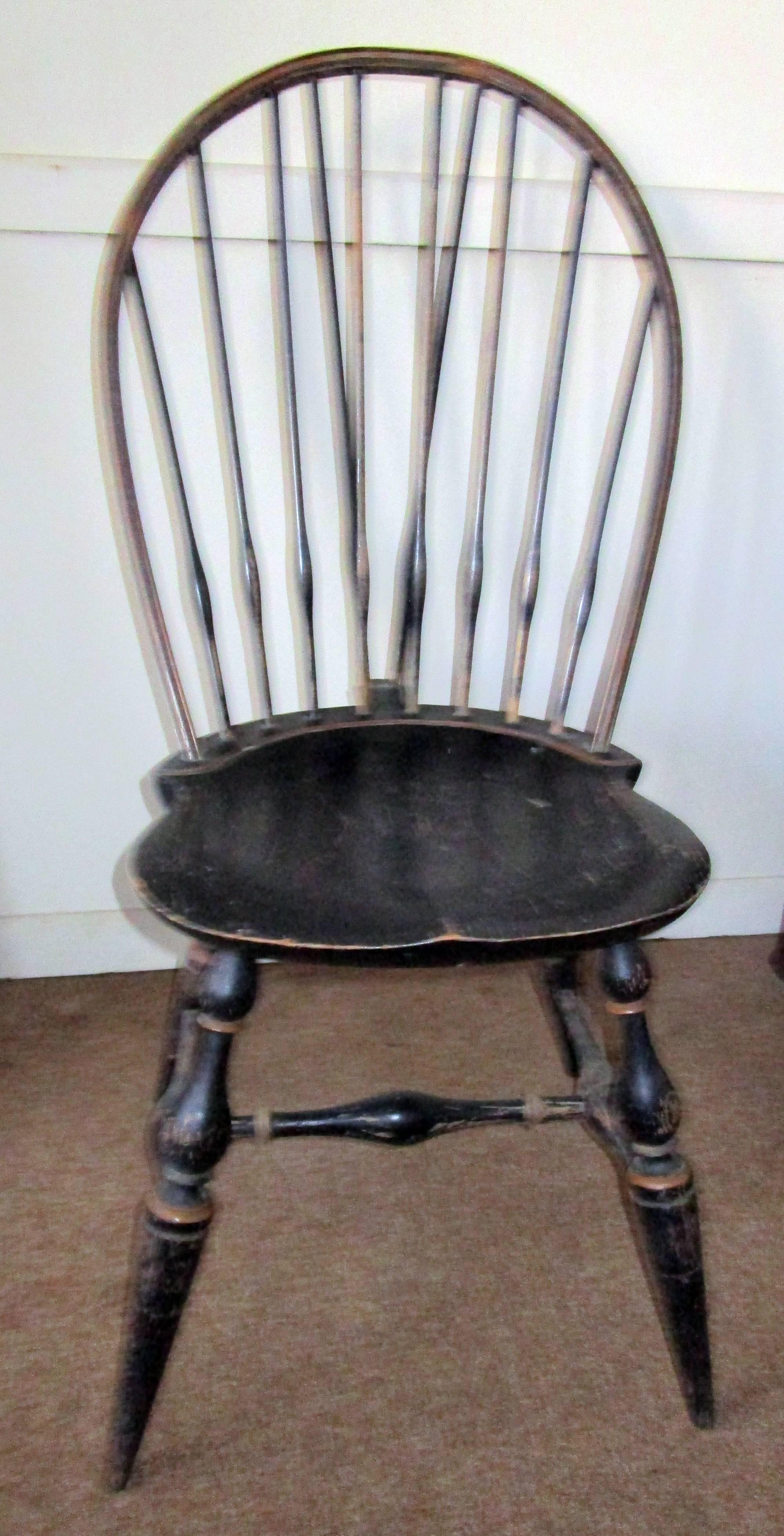 19th Century Set of Eight American Windsor Chairs with Original Paint 10
