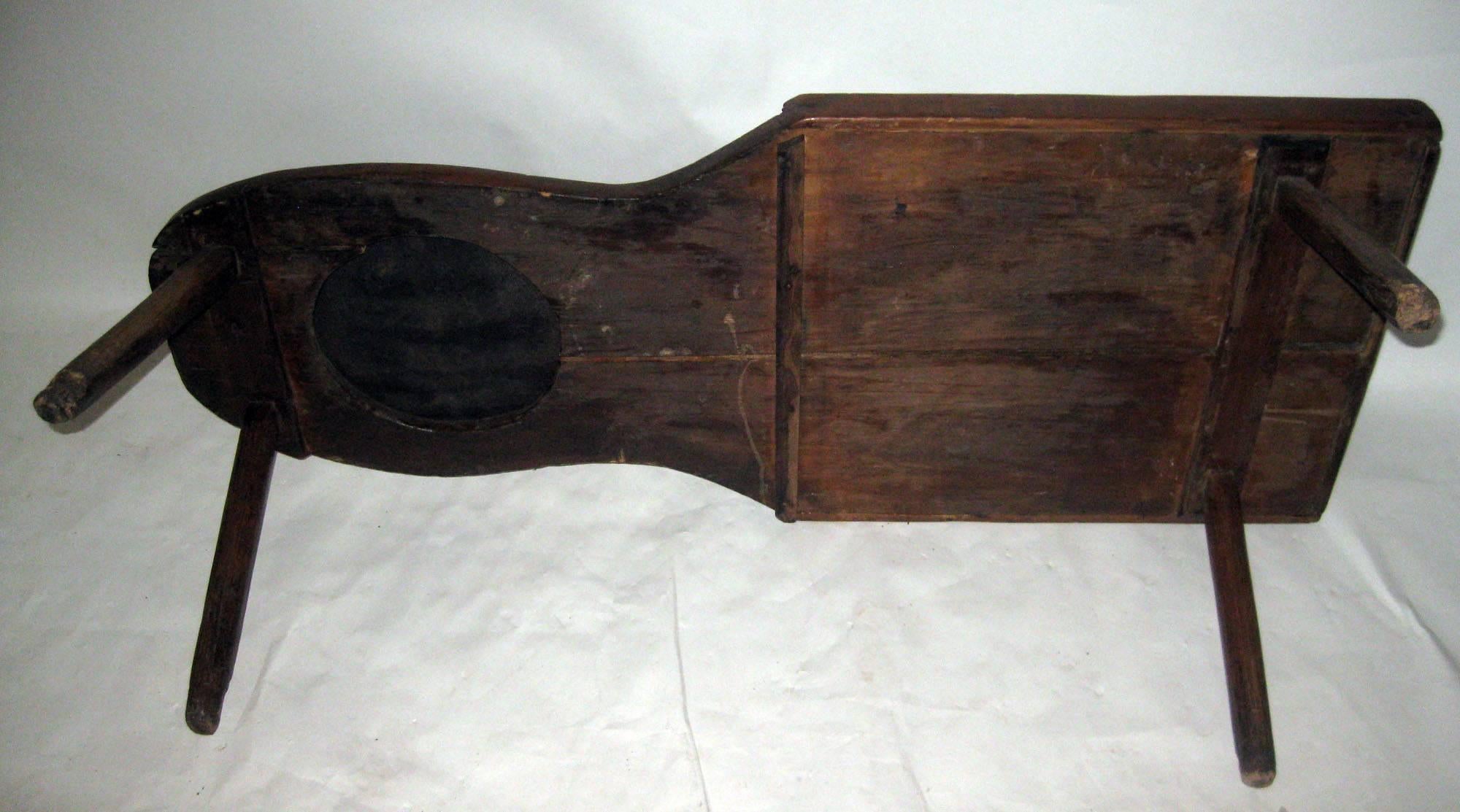 Primitive 19th Century Early American Maple Cobblers Bench 2