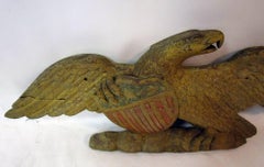 Carved and Painted Wooden Eagle with Shield Attributed to John Haley Bellamy
