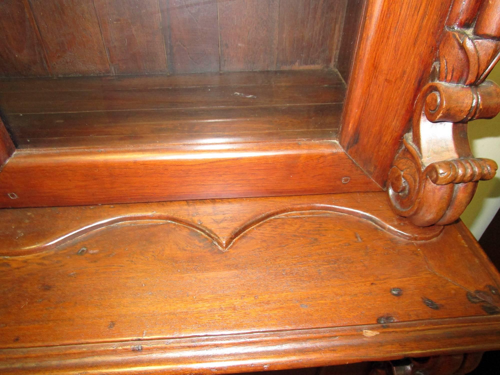 Brass 19th century American Victorian Walnut Cupboard For Sale