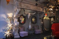 Monumental Antique Stone Renaissance Fireplace Mantel