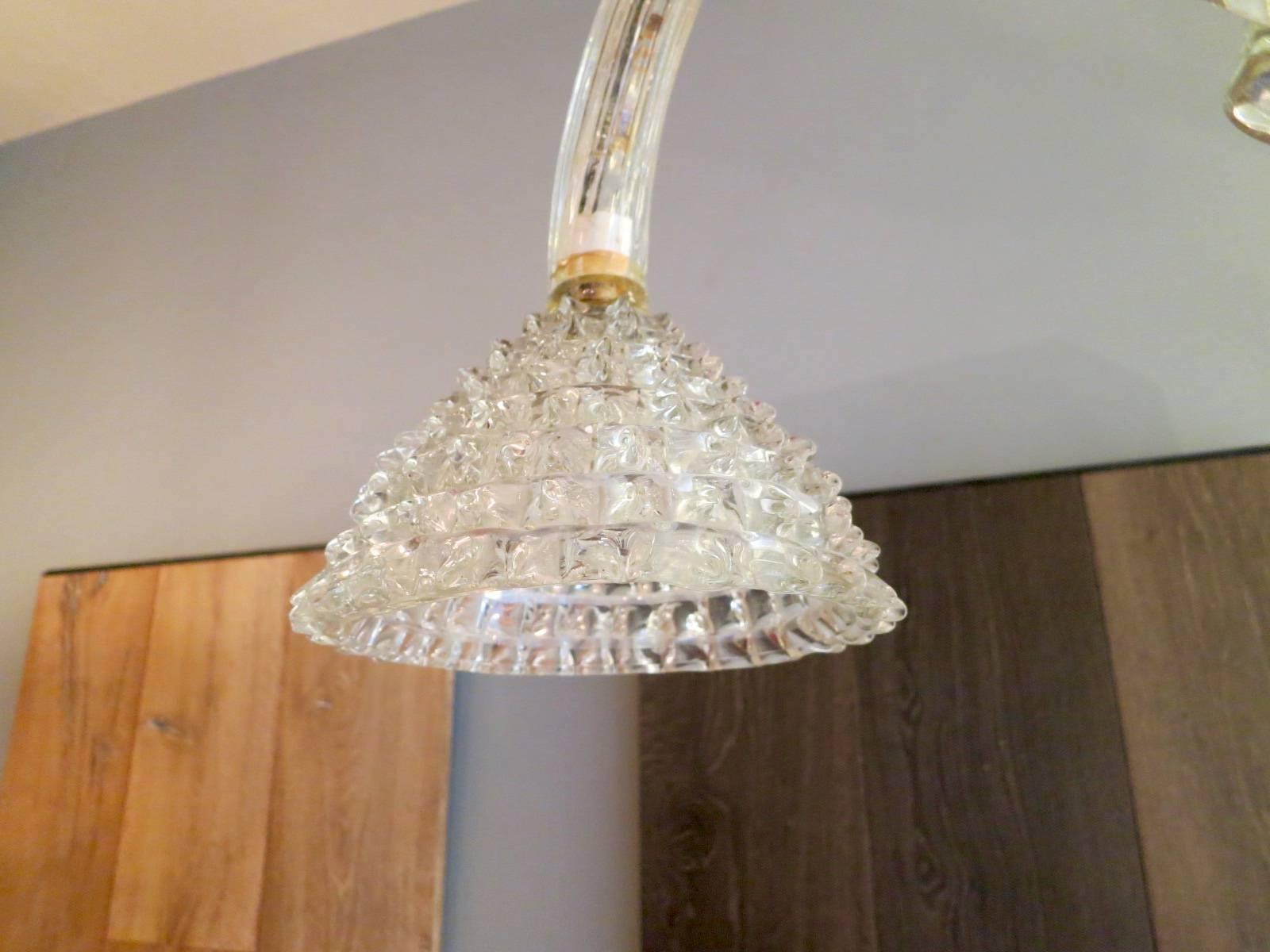 20th Century Italian Murano Glass Chandelier Attributed to Barovier e Toso