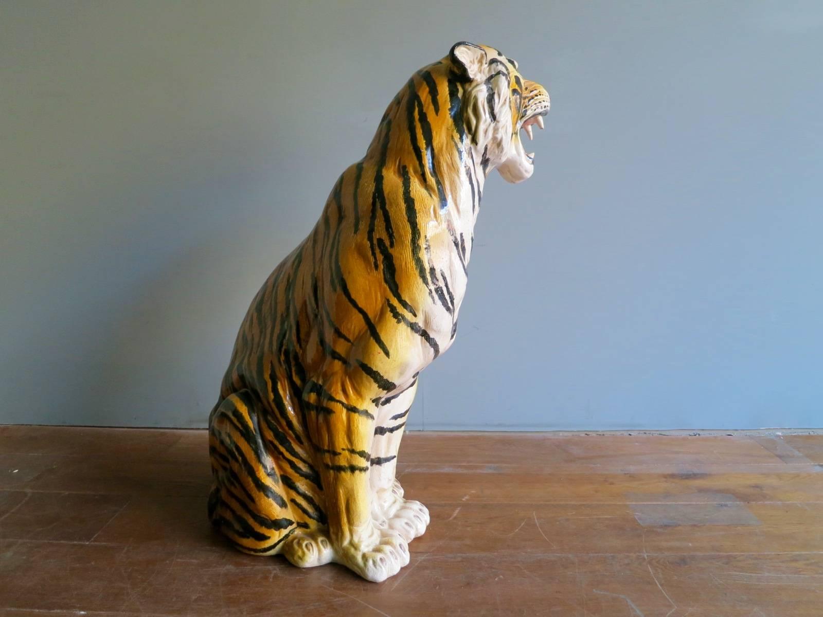 Italian Large Ceramic Tiger 
