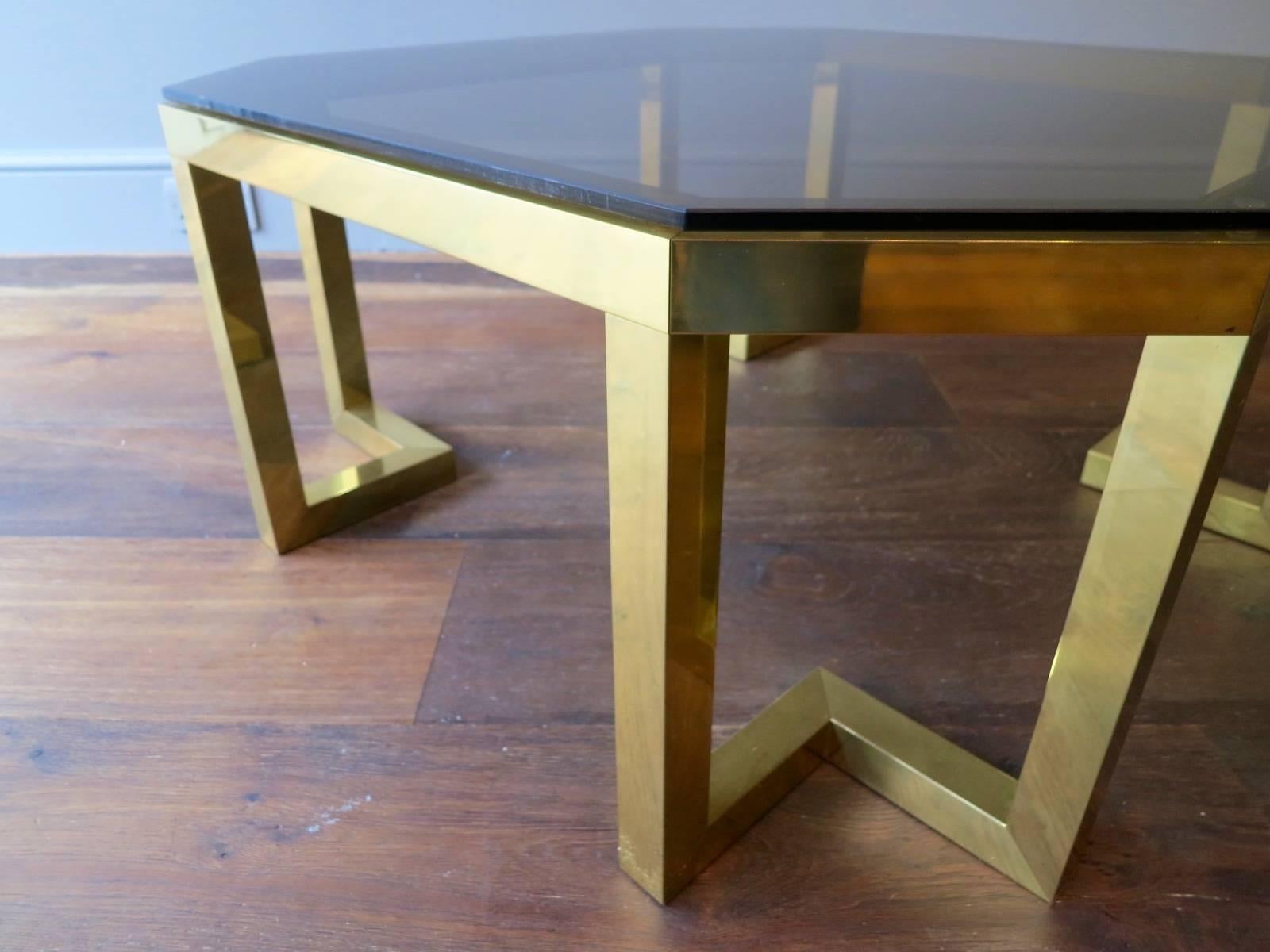 Italian Brass Coffee Table by Romeo Rega In Excellent Condition In London, GB