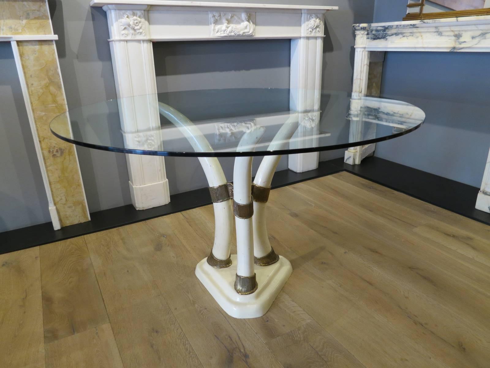 20th Century Italian Faux Tusk Center Table For Sale