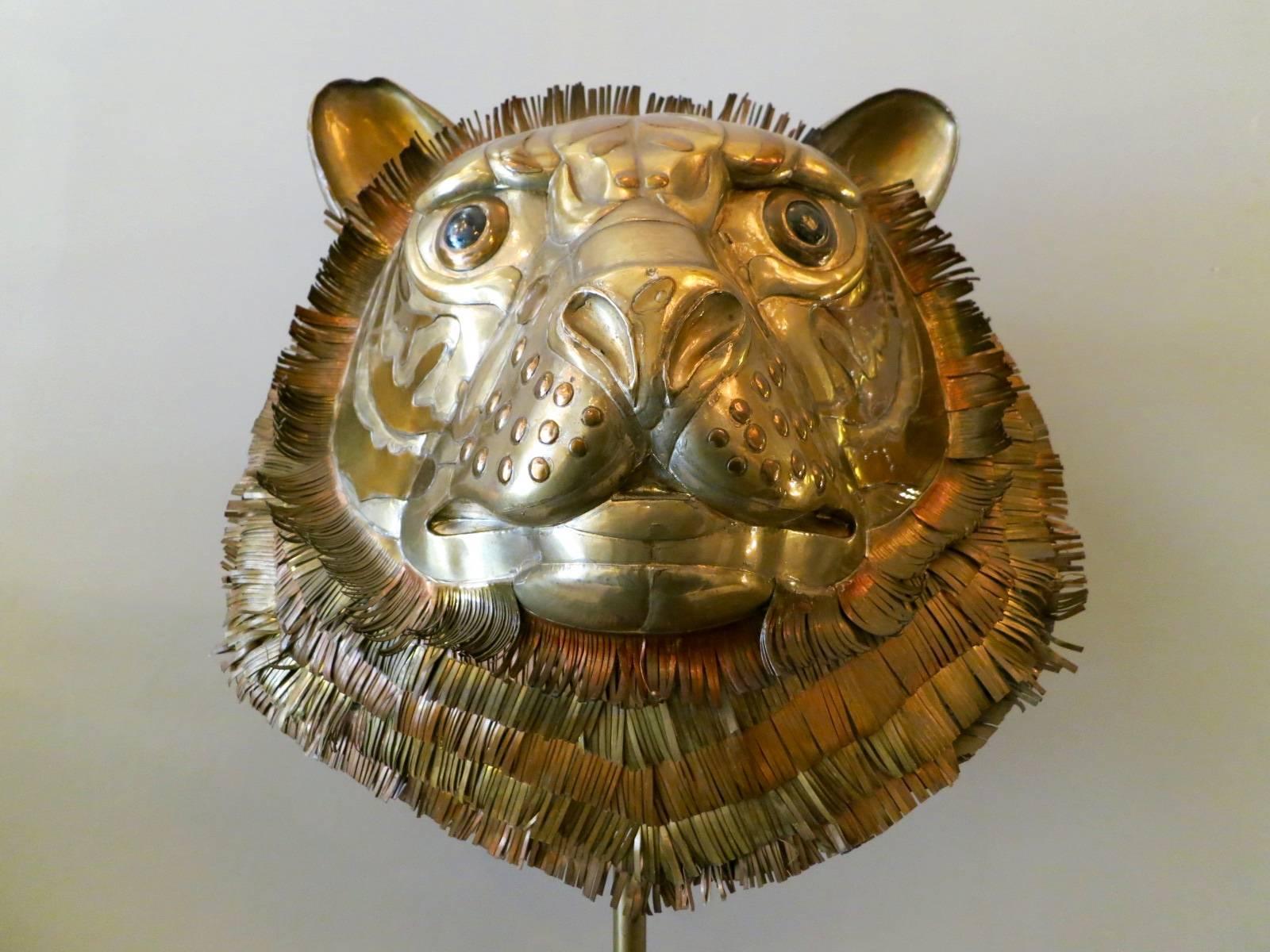 Mexican Brass Tigers Head by Sergio Bustamante 