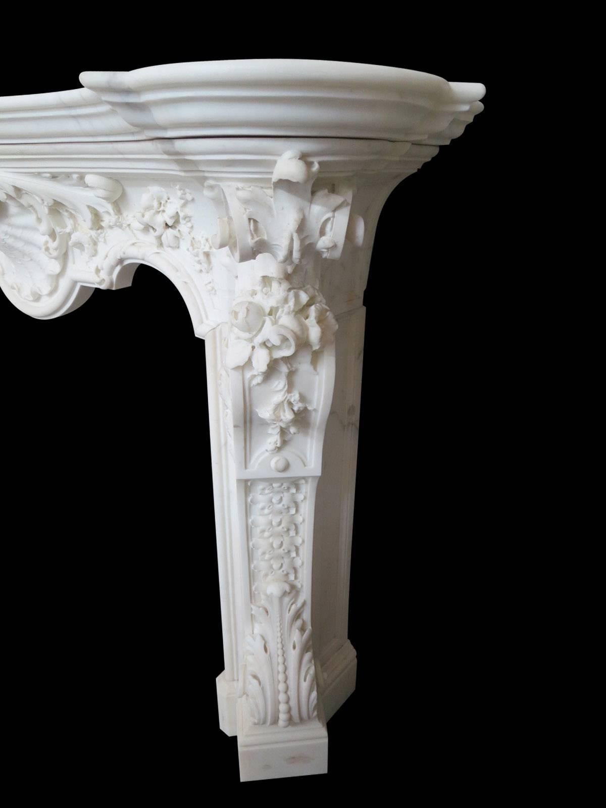 english white marble fireplace