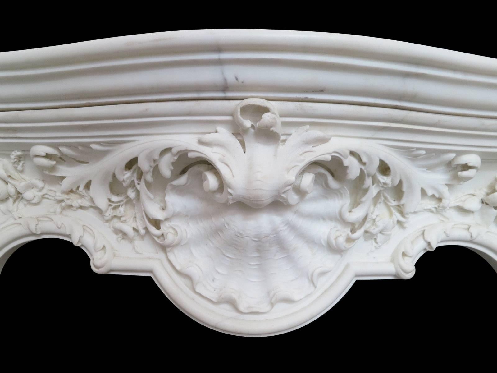 siena claire french rococo marble fireplace
