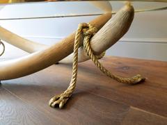 Monumental Faux Tusk and Brass Coffee Table
