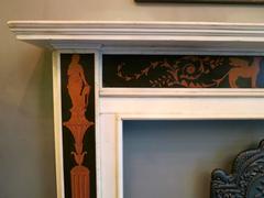 19th Century Statuary White Marble and Scagliola Fireplace Mantel
