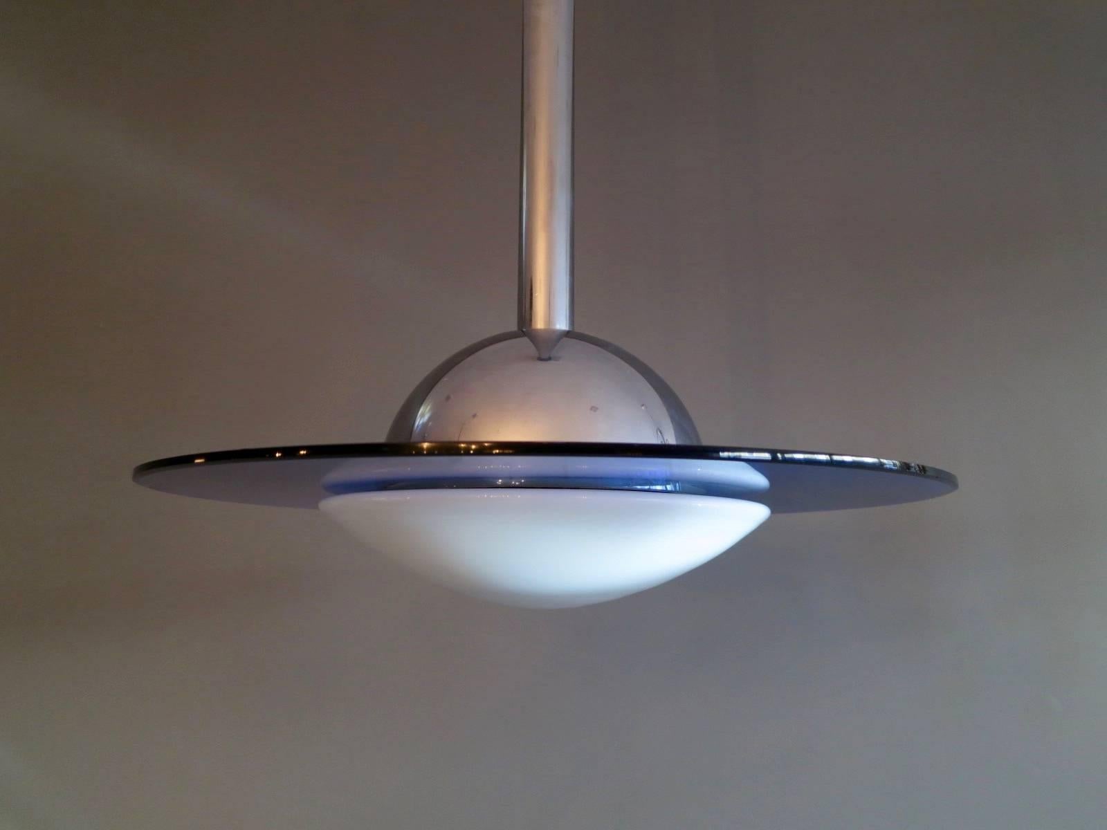 Mid-Century Modern Italian Ceiling Light Attributed to Cristal Arte