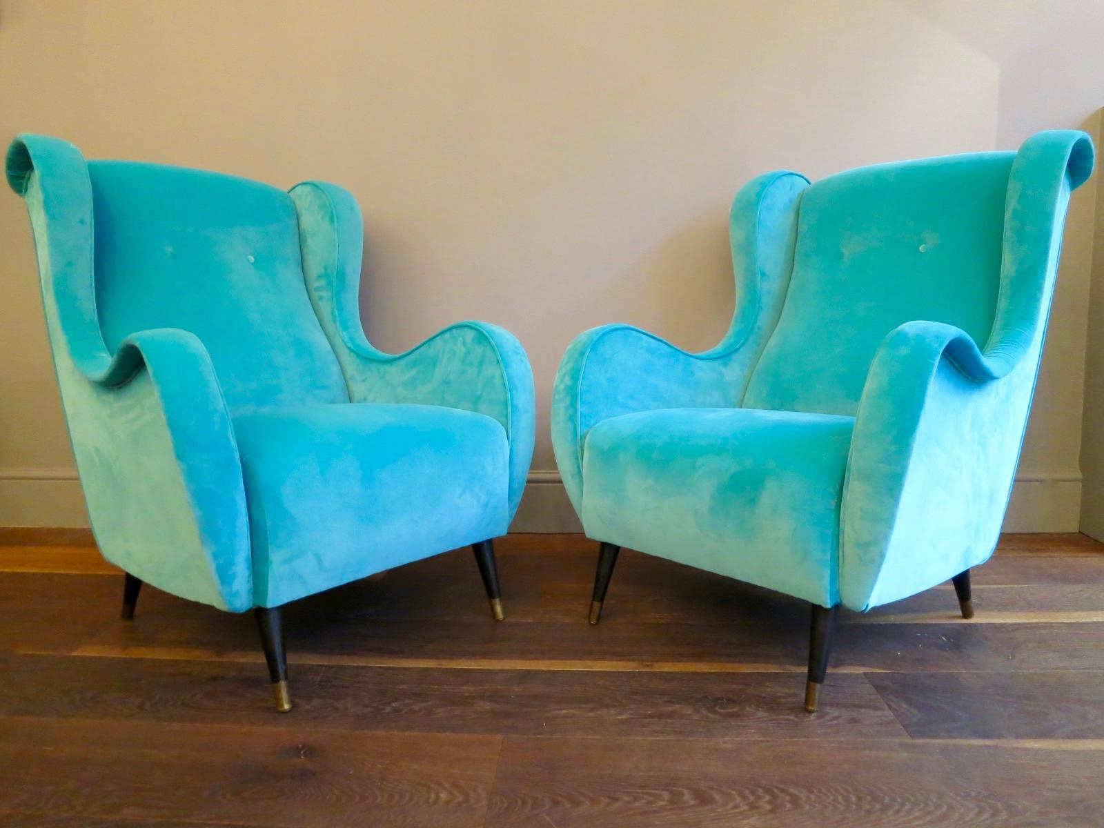 Mid-Century Modern Pair of Mid-Century Armchairs in the Manner of Marco Zanuso