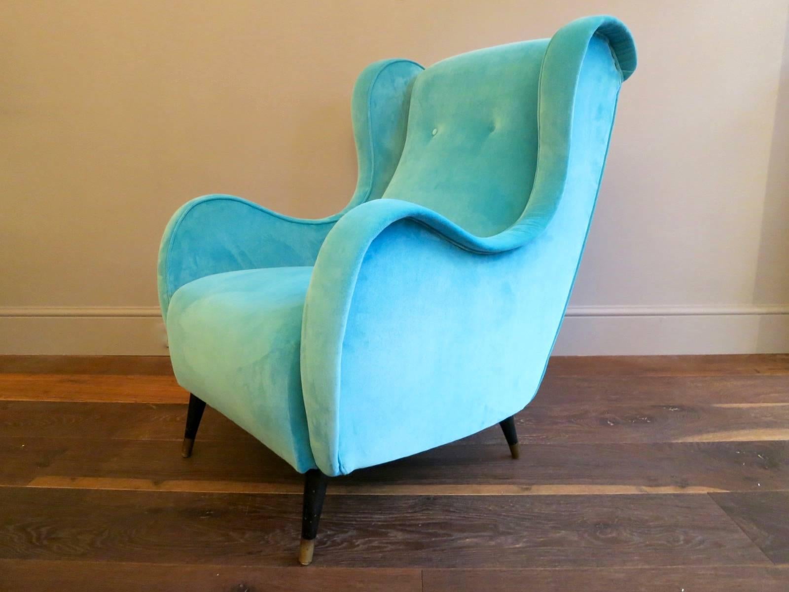 European Pair of Mid-Century Armchairs in the Manner of Marco Zanuso