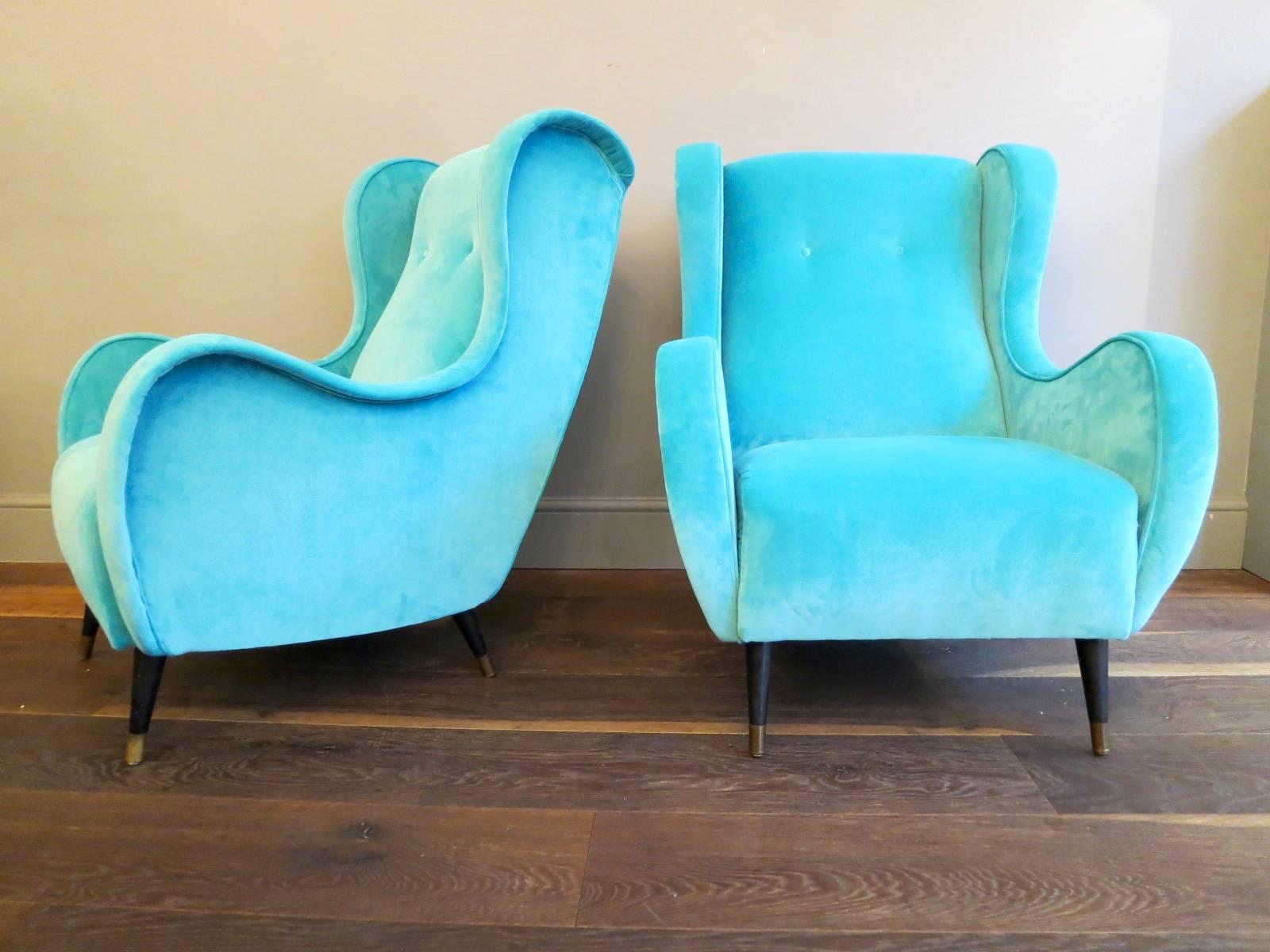 Pair of Mid-Century Armchairs in the Manner of Marco Zanuso In Excellent Condition In London, GB