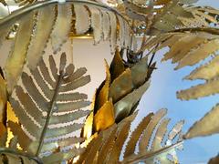 Large Brass Palm Table Lamp