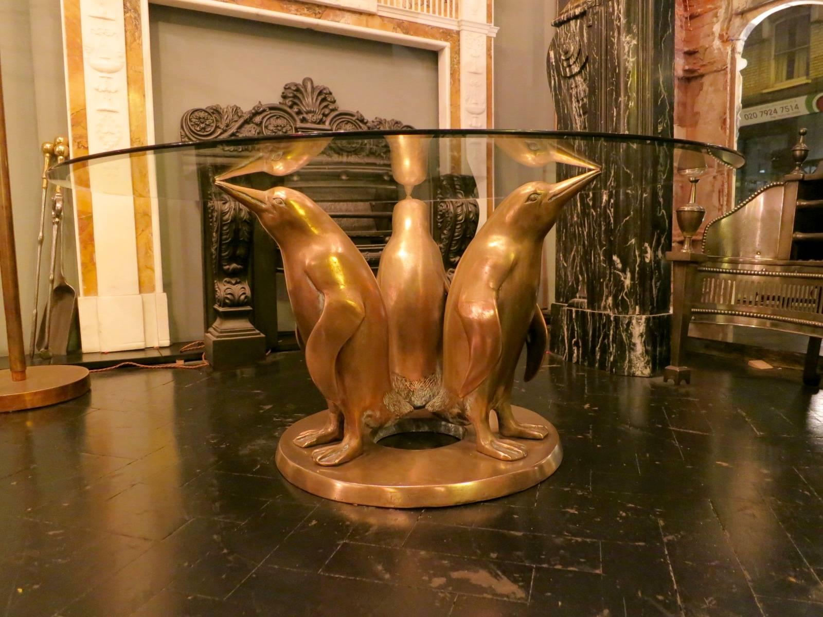 Pair of French Bronze Penguin Cocktail Tables In Good Condition In London, GB