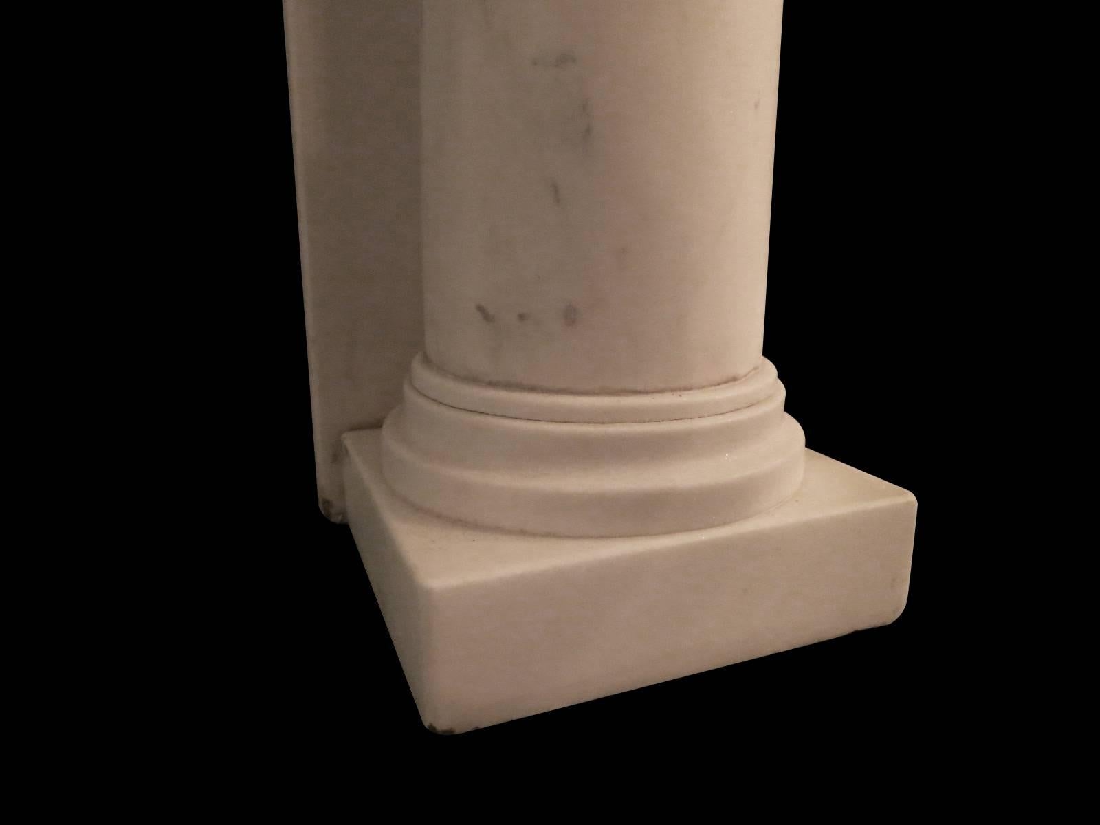 Carved Regency Statuary White Marble Fireplace Mantel