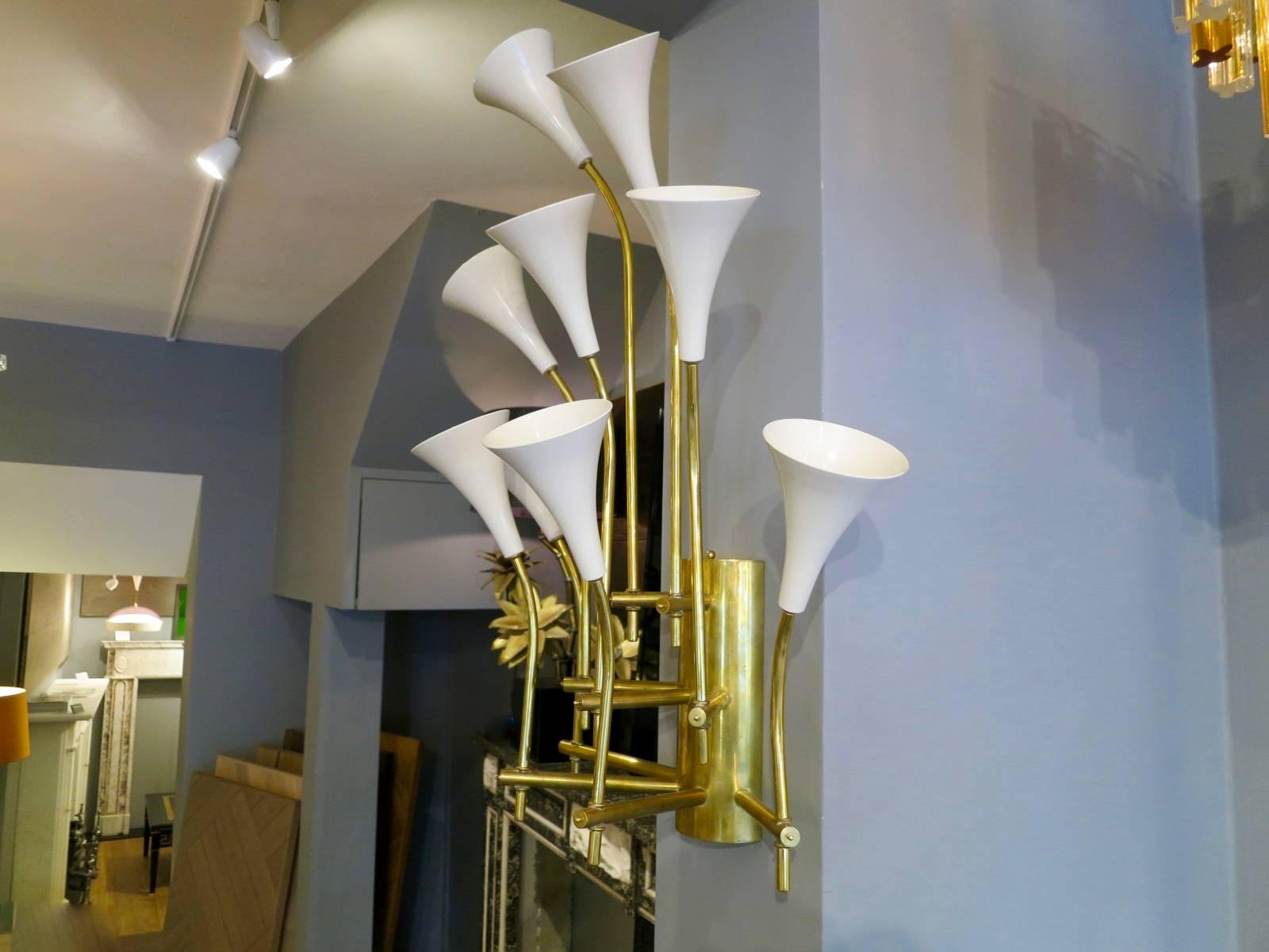 Pair of Large Mid-Century Style Italian Wall Lights In Excellent Condition In London, GB