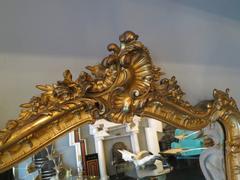 French Rococo Gold Gilt Overmantel Mirror