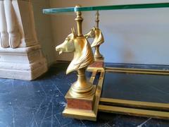 French Brass "Cheval" Coffee Table by Maison Charles