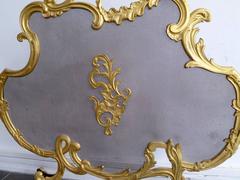 Gilt Brass Rococo Style Fire Screen