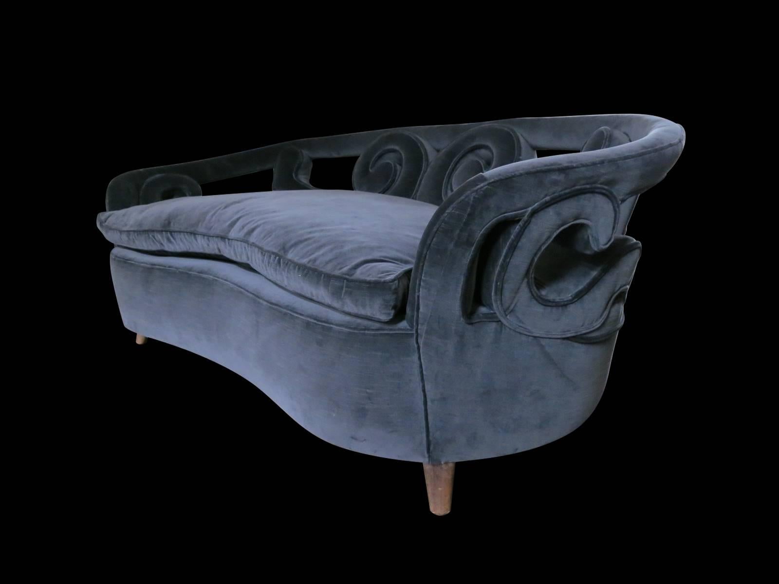 Mid-Century Modern Two-Seat Curved Italian Mid-Century Sofa
