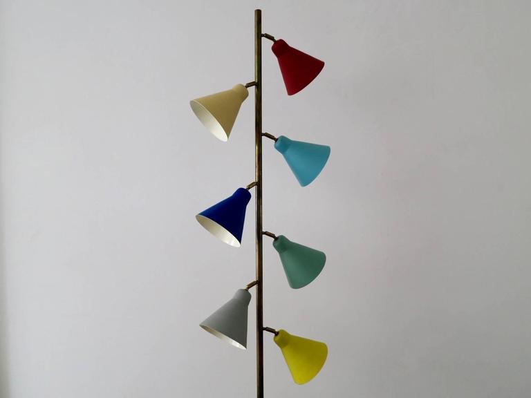 Tall Italian Brass Multi Shade Floor Lamp at 1stDibs