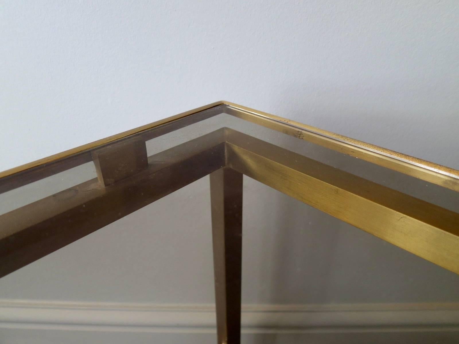 Mid-20th Century Pair of Brass Tables by Guy Lefevre for Maison Jansen