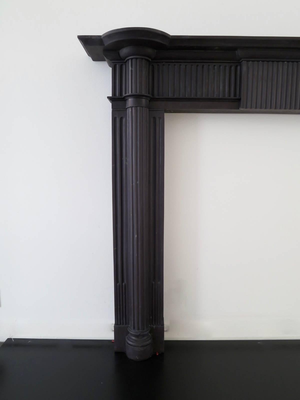Irish 19th Century Palladian Style Welsh Slate Fireplace Mantle In Good Condition In London, GB