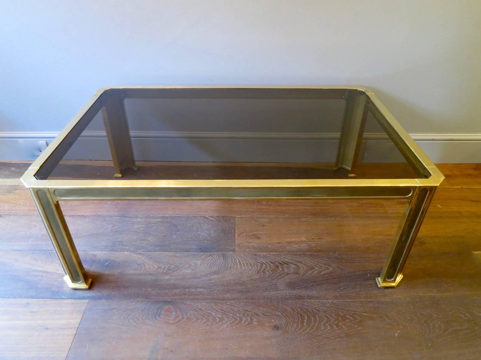 Modern Cast Brass Coffee Table by Peter Ghyczy