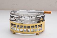 Ashtray Brass and Cut-Glass, circa 1910s