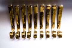 Nine Austrian Brass Wall Hooks by Hertha Baller