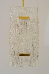 Textured Glass and Brass Pendants by J.T. Kalmar
