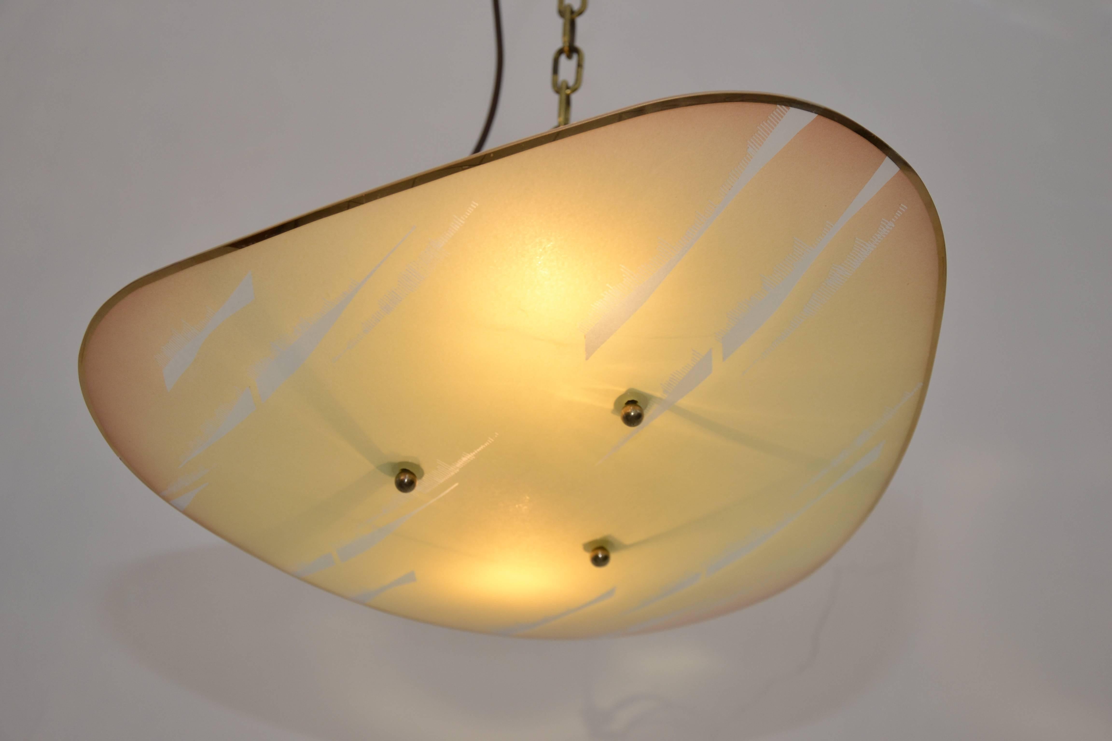 Czech Wall or Ceiling Lamp For Sale