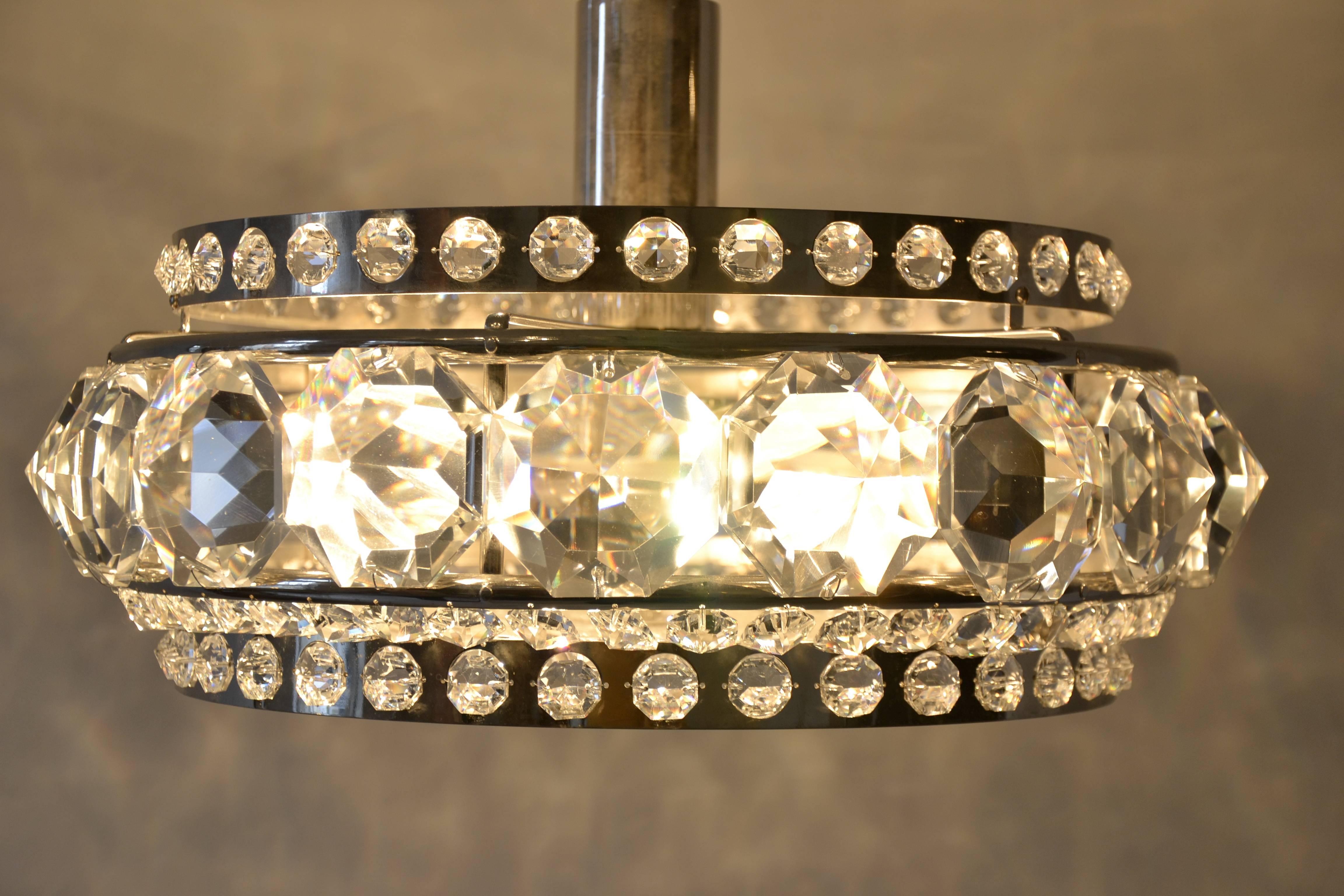 Mid-Century Modern Amazing Viennese Crystal Chandelier by Bakalowits & Sohne, Austria, 1960s For Sale