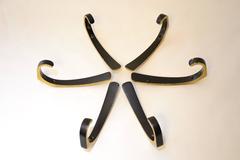 Set of Six Beautiful Austrian Brass Hooks by Hertha Baller