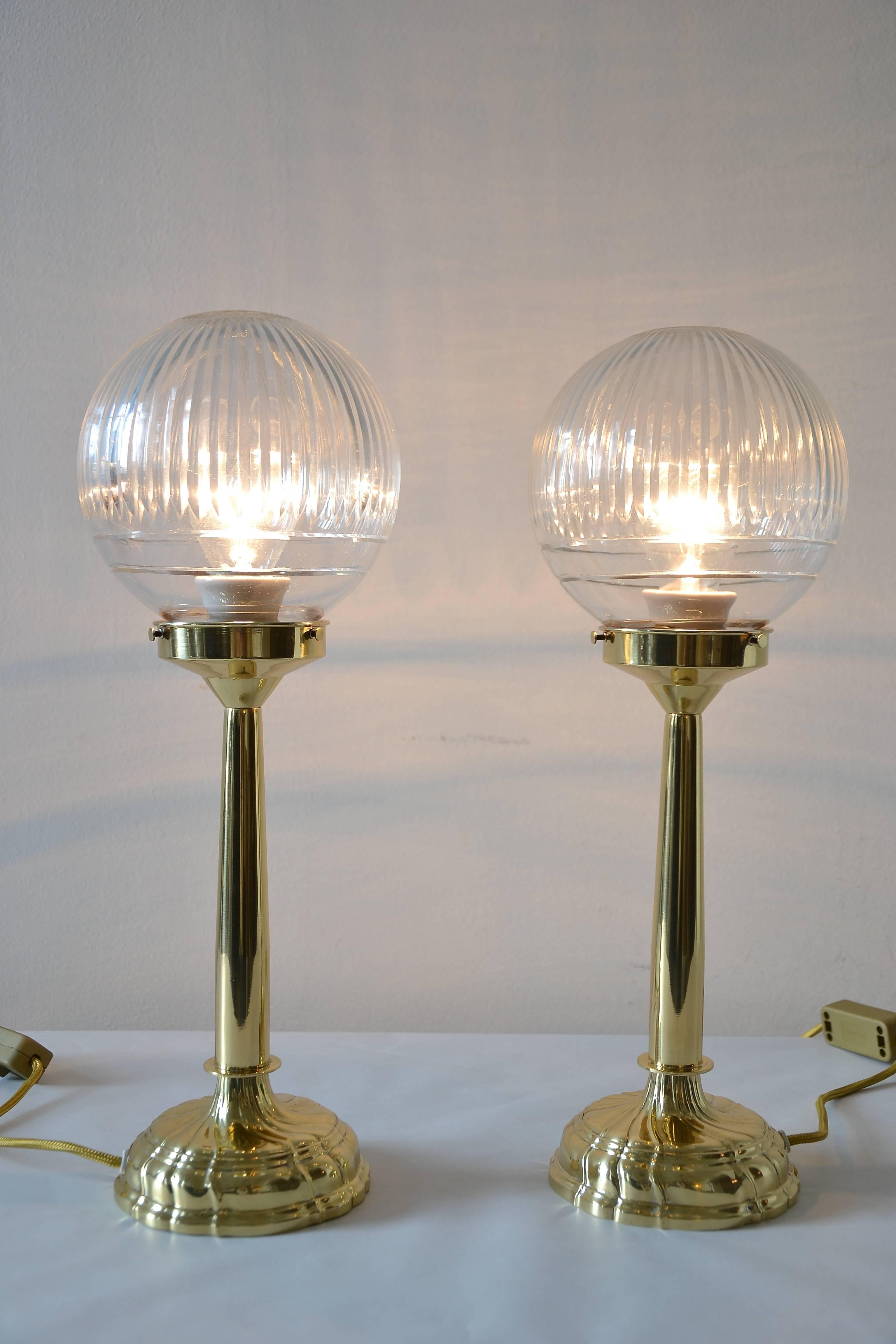 Lacquered Pair of Beautiful Table Lamps