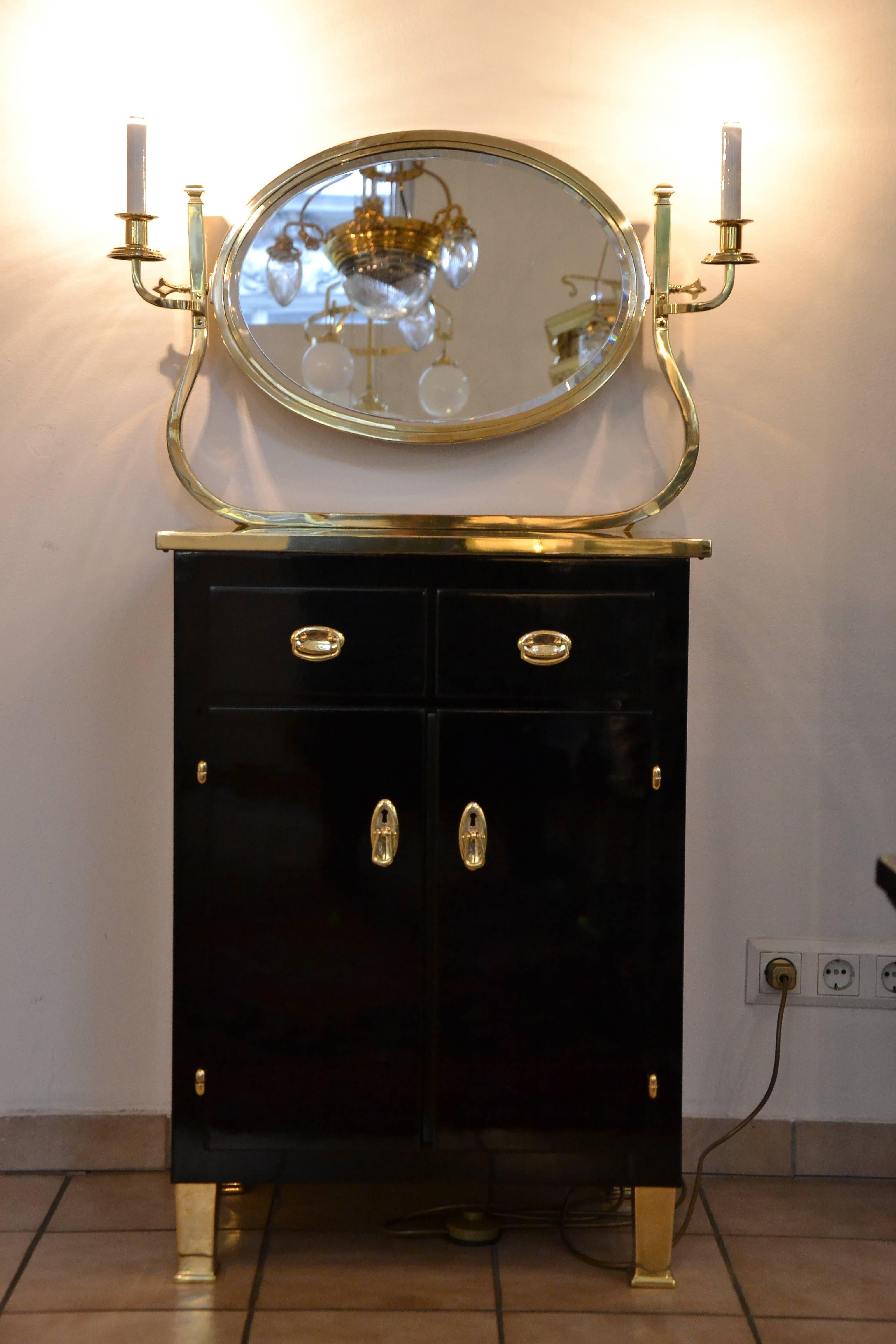 black mirrored chest of drawers